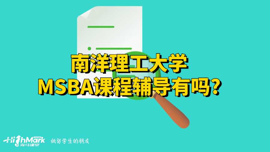 南洋理工大學MSBA課程輔導有嗎?